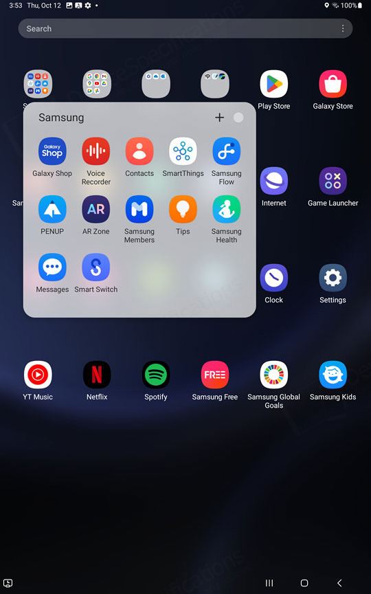 Samsung Galaxy Tab S9 FE WiFi Review OS, UI, Settings menu, applications